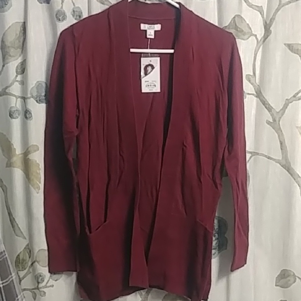 Croft & Barrow Open Front Red Cardigan Sweater